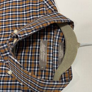 Daniel Cremieux Men's Checkered Shirt - Navy, Orange, and White